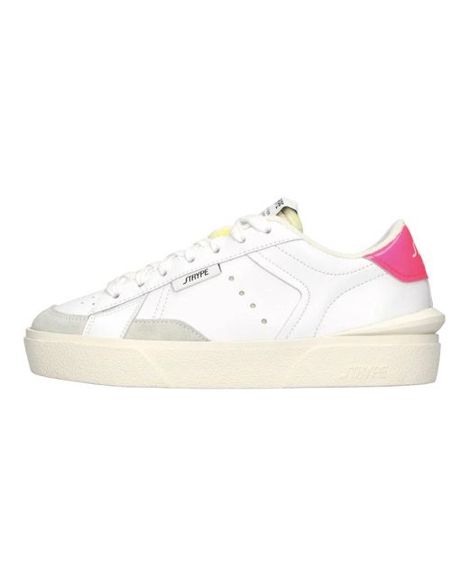 Strype Schoenen ,Wit ,Leer Sneakers in het White