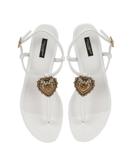 Shoes > sandals > flat sandals Dolce & Gabbana en coloris White
