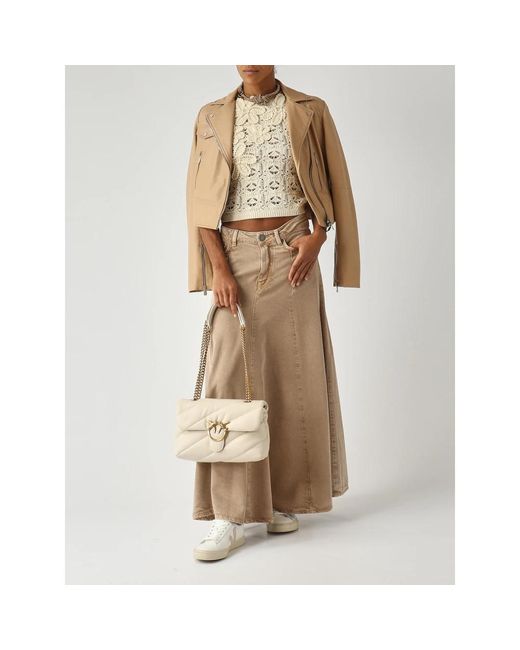 Pinko Natural Denim Skirts