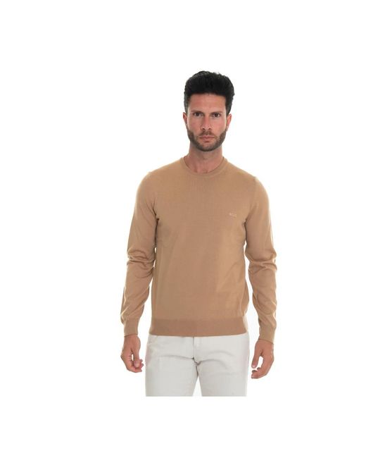 HUGO Botto-L Rundhalspullover in Natural für Herren