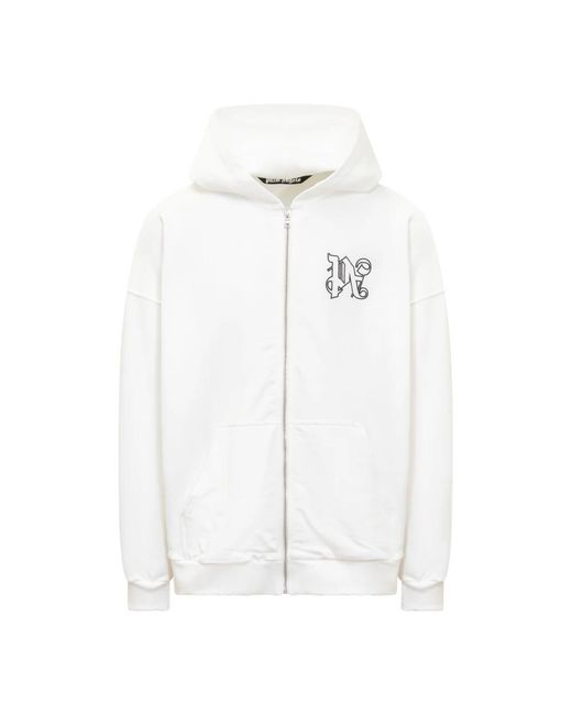 Palm Angels Hoodies & Sweatvesten ,Wit ,Sweatshirt Met Lange Mouwen in het White voor heren