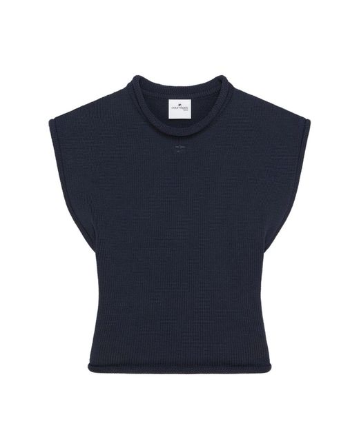 Courreges Blue Blauer t-shirt und polo set,blaue t-shirts und polos