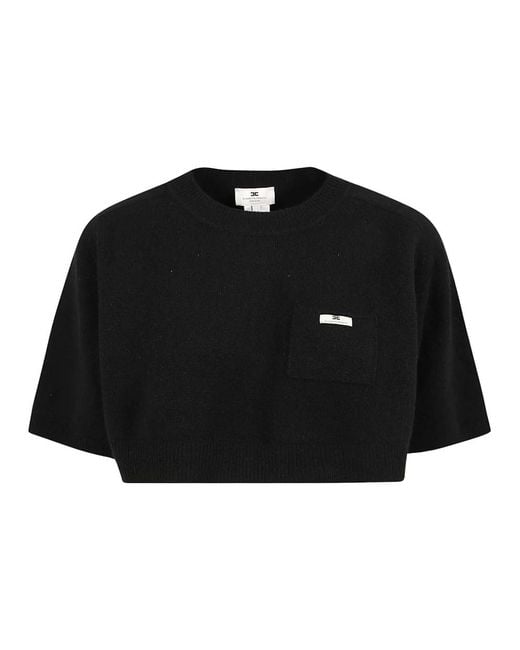 Elisabetta Franchi Black Round-Neck Knitwear