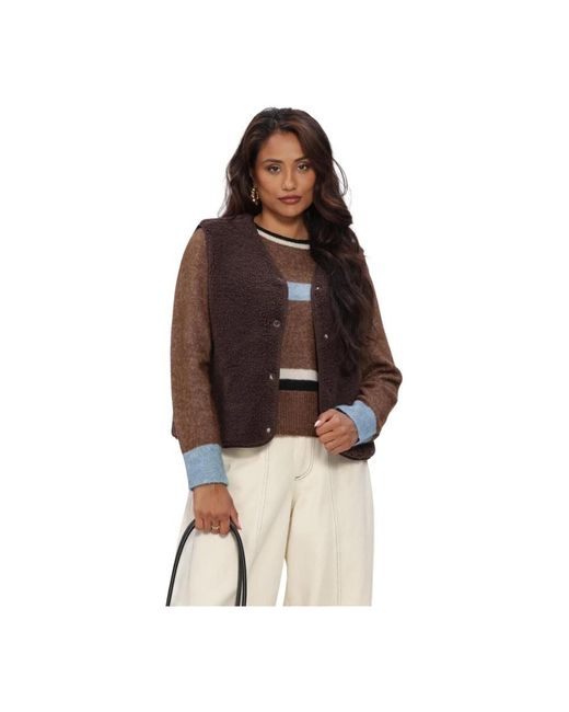 Object Objella Waistcoat Noos in het Brown