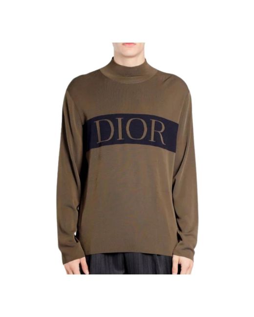 Dior Brown Round-Neck Knitwear for men