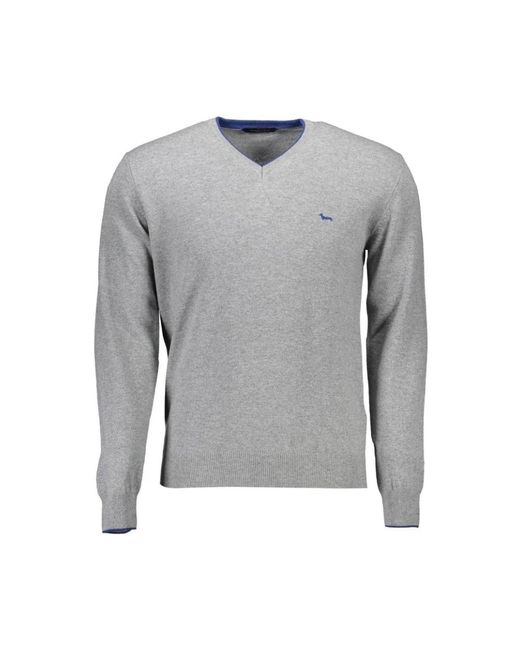 Harmont & Blaine Gray V-Neck Knitwear for men