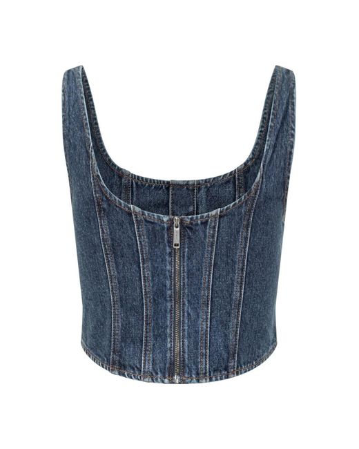 Self-Portrait Blue Sleeveless Tops