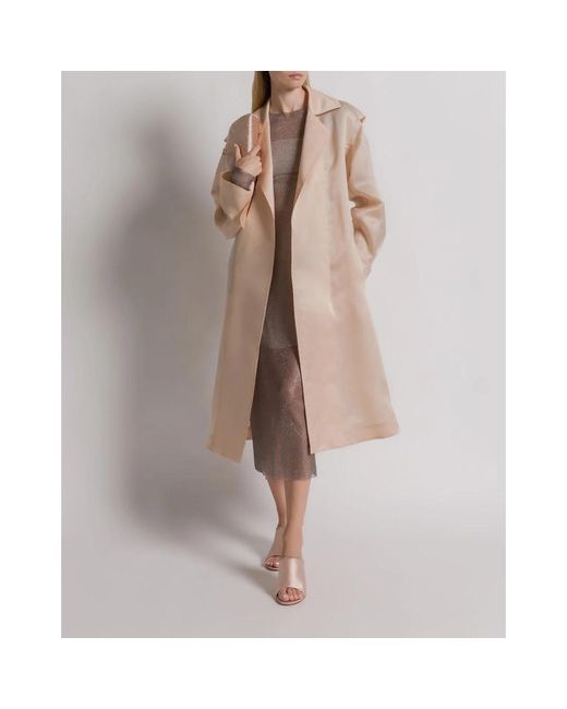 Alberta Ferretti Natural Trench Coats