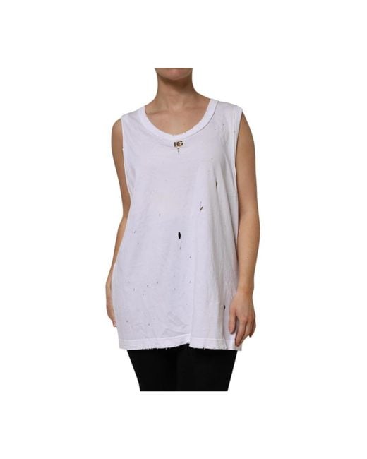 Dolce & Gabbana Purple Sleeveless Tops