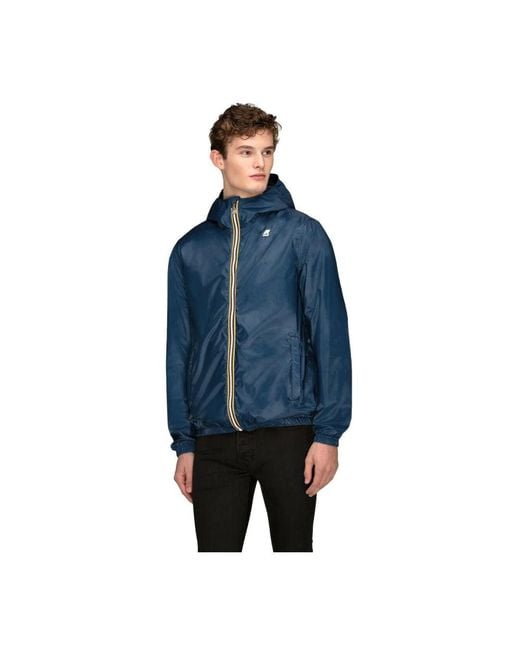 K-Way Jassen ,Blauw ,Polyester Ripstop Jas Voor Mannen in het Blue voor heren