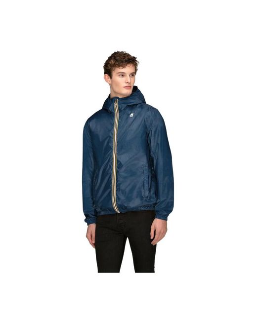 K-Way Jassen ,Blauw ,Polyester Ripstop Jas Voor Mannen in het Blue voor heren