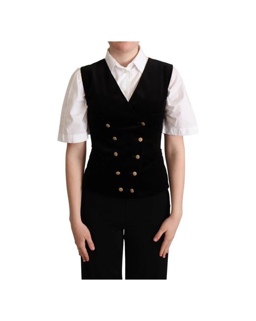 Dolce & Gabbana Black Suit Vests