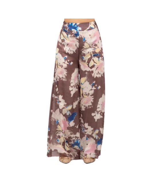 Hanita Brown Wide Trousers