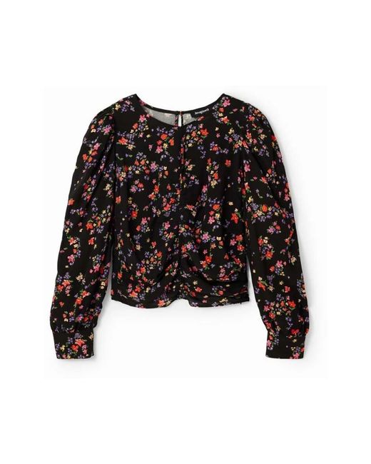 Desigual Gebloemde Blouse in het Black