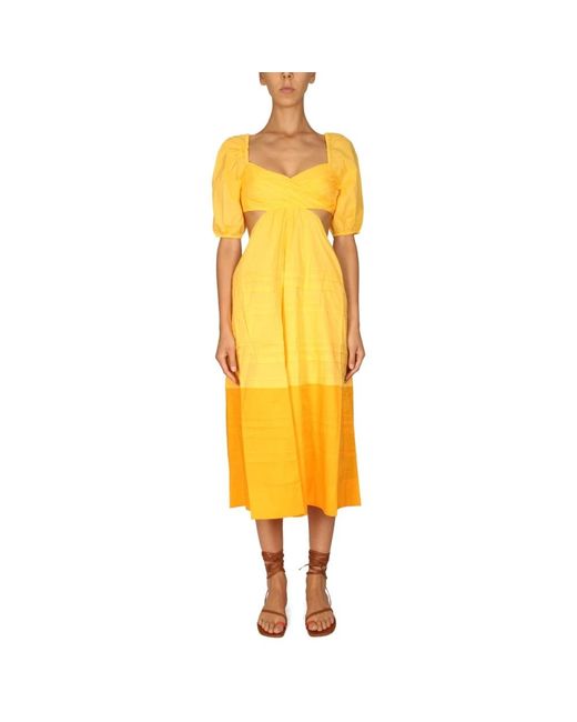 Staud Yellow Midi Dresses