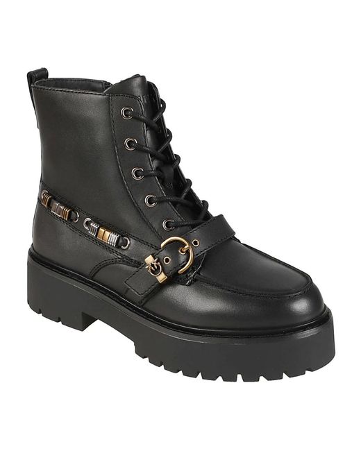 Pinko Black Lace-Up Boots