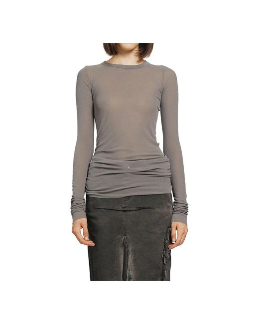 Rick Owens Gray Long Sleeve T-Shirts