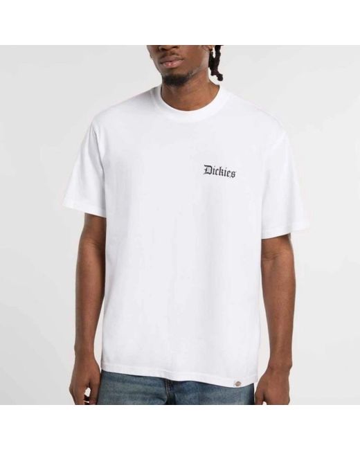 Dickies Tops ,Wit ,Katoen Korte Mouw Diner Tee in het White voor heren