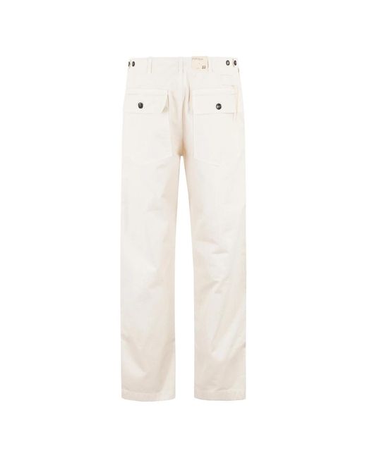 Fortela Baumwoll-Fatigue-Hose Mit Orangefarbenen Nähten in White für Herren