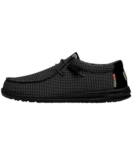 Hey Dude Black Laced Shoes for men