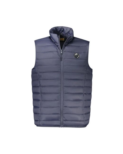 Roberto Cavalli Blue Polyester Jacket for men