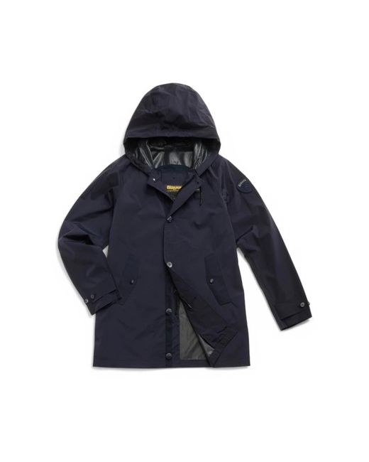 Blauer Jassen ,Blauw ,Polyester Polyester Parka Lange Trenchcoat in het Blue voor heren
