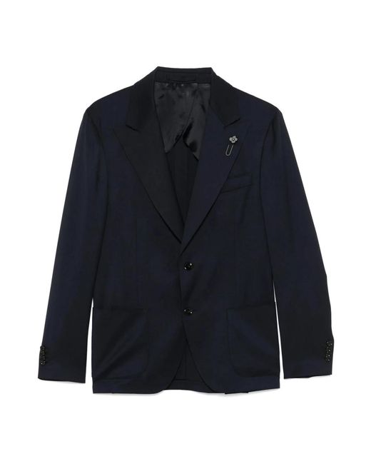 Lardini Jassen ,Blauw ,Wol Middernachtblauwe Wollen Blazer Met Split in het Blue voor heren