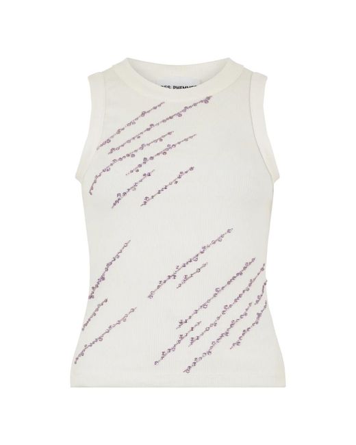 Des Phemmes White Sleeveless Tops