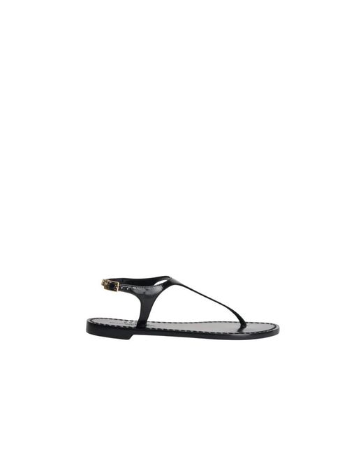 Emanuela Caruso Black Flat Sandals