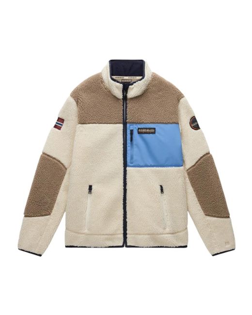 Napapijri Men's Blue Faux Fur & Shearling Jackets