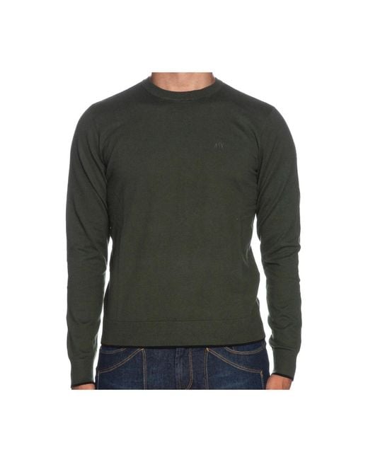 ARMANI EXCHANGE Green Round-Neck Knitwear for men
