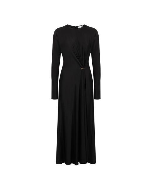 Rabanne Kleedjes ,Zwart ,Gedrapeerd Viscose Jurk in het Black