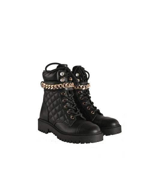 Guess Black Lace-Up Boots