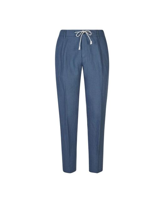 Eleventy Blue Slim-Fit Trousers for men
