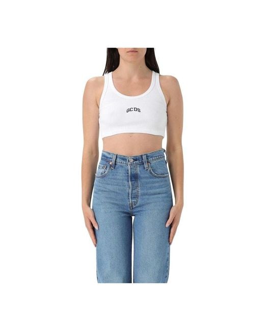 Gcds Blue Sleeveless Tops