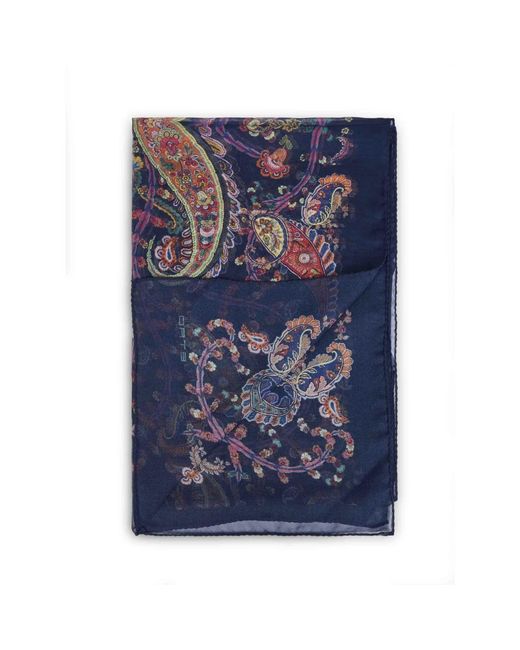 Etro Purple Rechteckiger Schal Mit Paisley-Muster