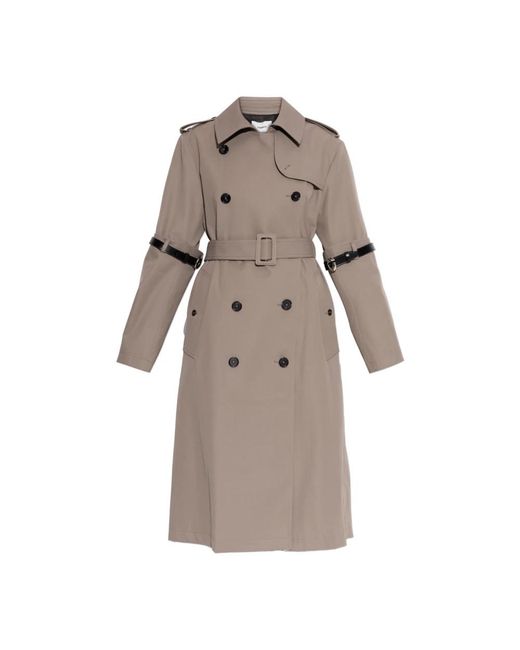 Coperni Jassen ,Bruin ,Katoen Trenchcoat Met Ceintuur in het Natural