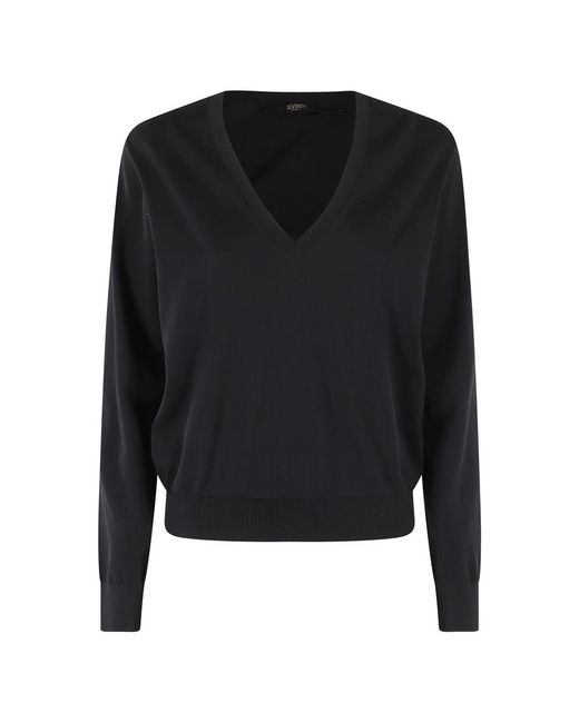 V-Neck Knitwear di Seventy in Black