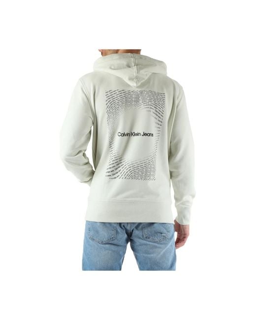 Calvin Klein Baumwoll-hoodie mit logodruck in Gray für Herren