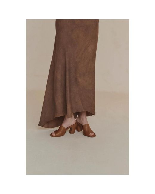 Cortana Brown Heeled Mules