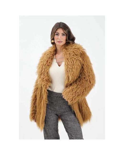 Patrizia Pepe Brown Faux Fur & Shearling Jackets