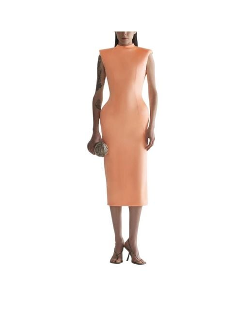 Mugler Orange Midi Dresses