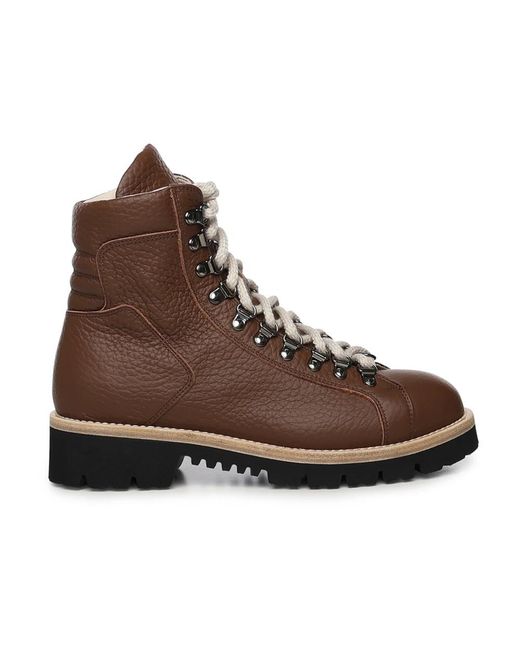 Eleventy Brown Lace-Up Boots for men