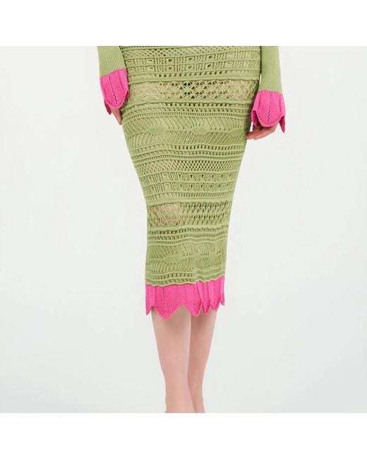 Roberto Cavalli Green Midi Skirts