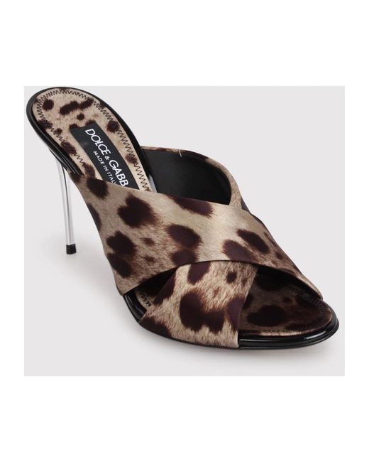Dolce & Gabbana Brown Heeled Mules