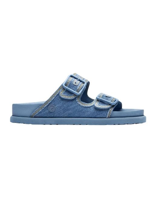 Birkenstock Blue Stone washed denim sandalen
