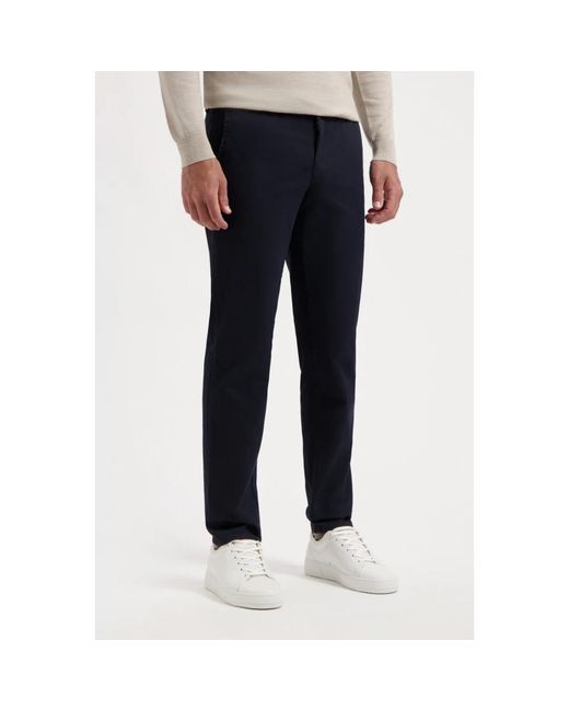 Com4 Broeken ,Blauw ,Katoen Modern Chino in het Blue voor heren