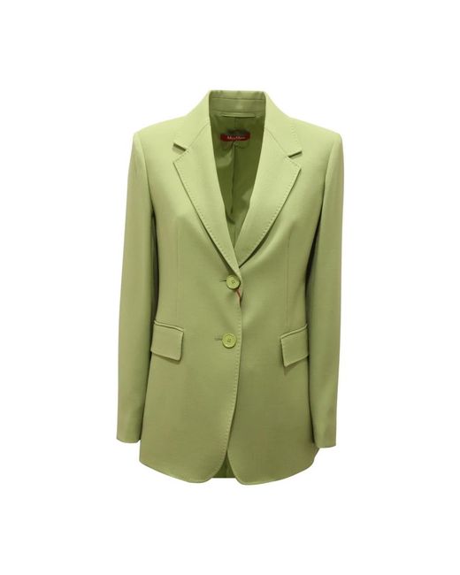 Max Mara Jassen ,Groen ,Wol Rosetta Wollen Jas in het Green