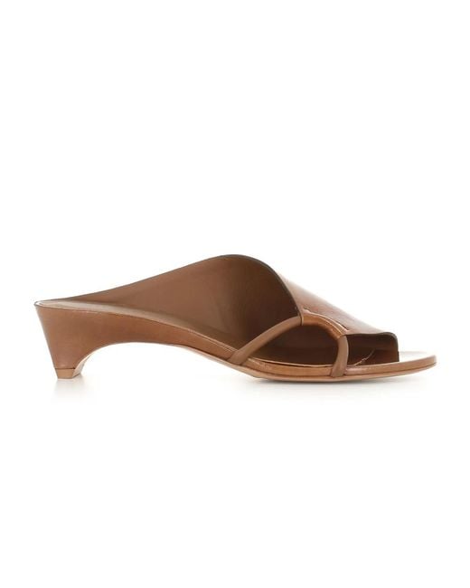 Roberto Del Carlo Brown Heeled Mules