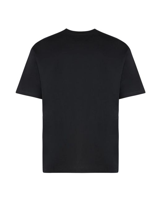A.P.C. Tops ,Zwart ,Katoen Boxy Micro Logo Katoenen T-Shirt Met Ronde Hals in het Black voor heren